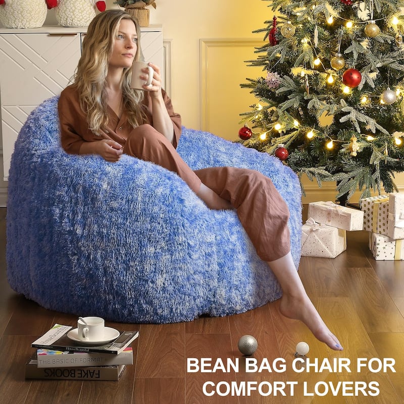 Bean Bag Chair, Plush Armrest Beanbag Sofa, Cozy Lounge Seat
