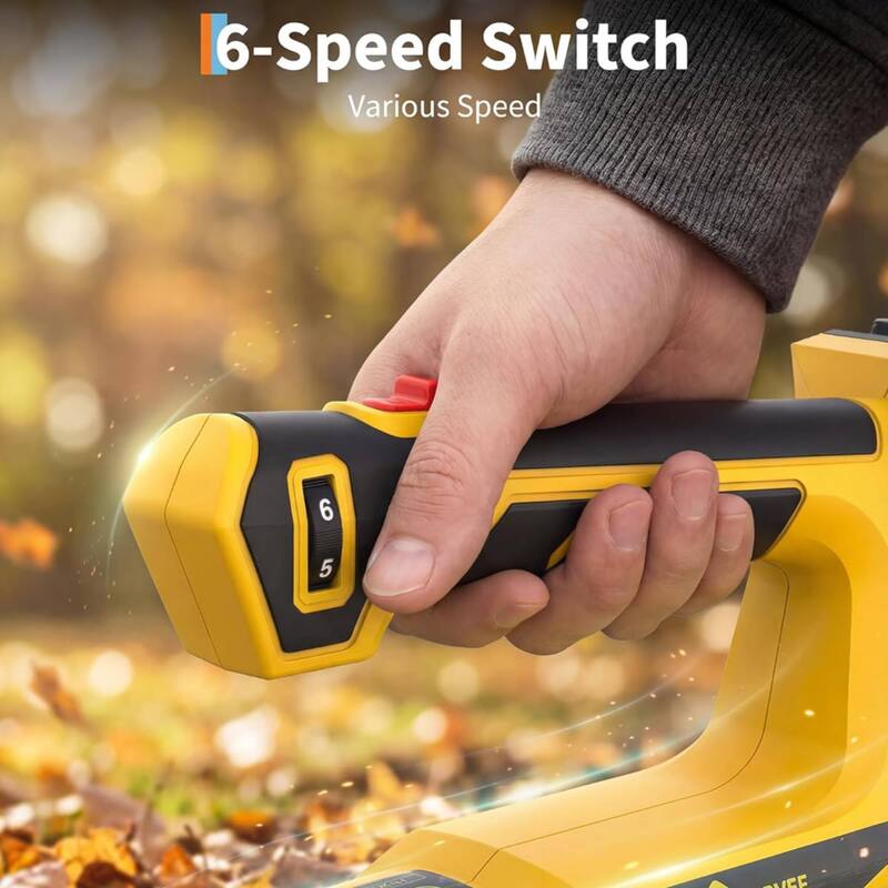 550CFM/ 130MPH Cordless Leaf Blower, 6 Variable Speed for Lawn Care, Yard, Garden, Driveway