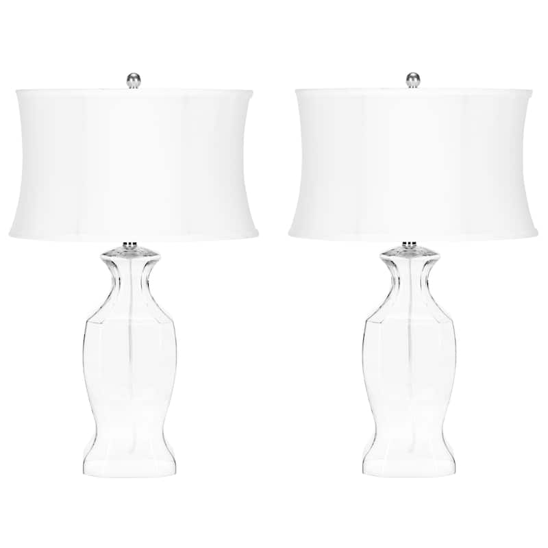 SAFAVIEH Lighting Gulzhan 27.5-inch Clear Glass Table Lamp (Set of 2) - 17"x12"x28" - 17Wx12Dx28H