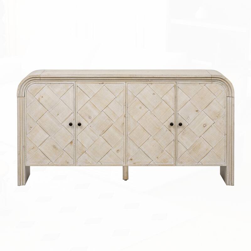Solid Wood VeneerMDF Sideboard for Hallways