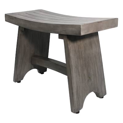 24", Antique Gray, Teak Shower Stool, Teak Shower Bench, Teak Shower Seat, Teak Bench Shower - 24
