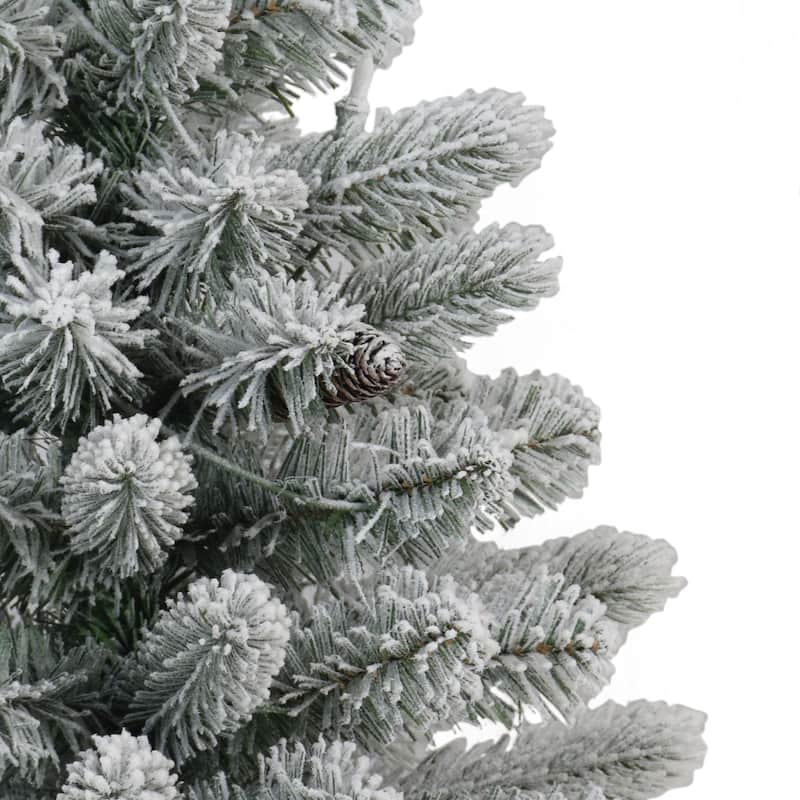 Puleo International Pre-Lit 2' Flocked Table Top Artificial Christmas Tree