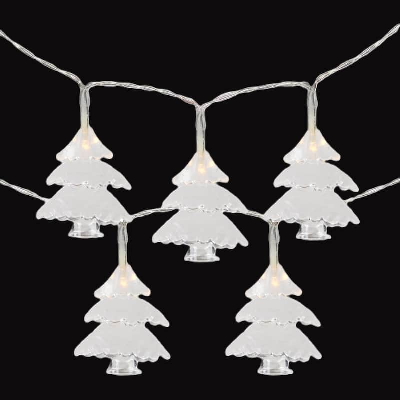 10ct LED Clear Winter Trees Micro Christmas Light Set 3ft Clear Wire
