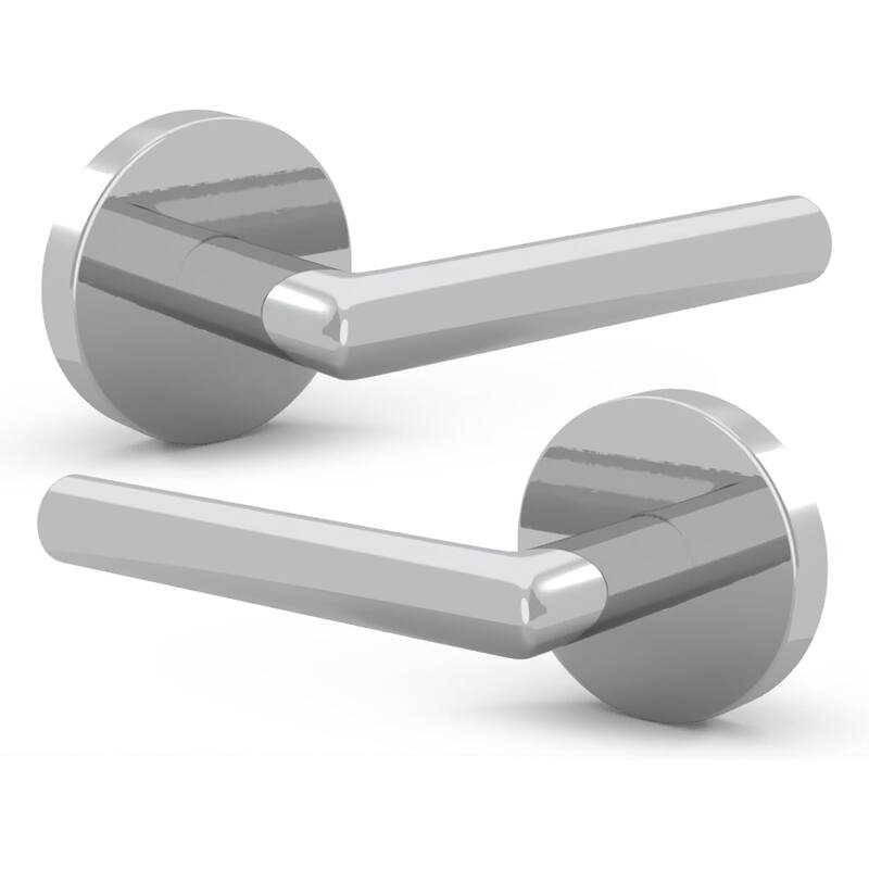 Mega Handles RONN Dummy Flat Door Lever, Non-Turning Reversible Door Handle for Closet, French, Pantry Doors, Easy Installation - Polished Chrome