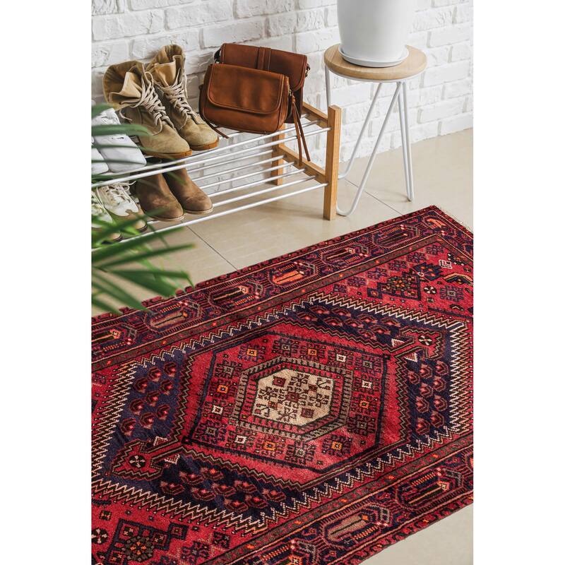 ECARPETGALLERY Hand-knotted Andelz Red Wool Rug - 4'1 x 6'8