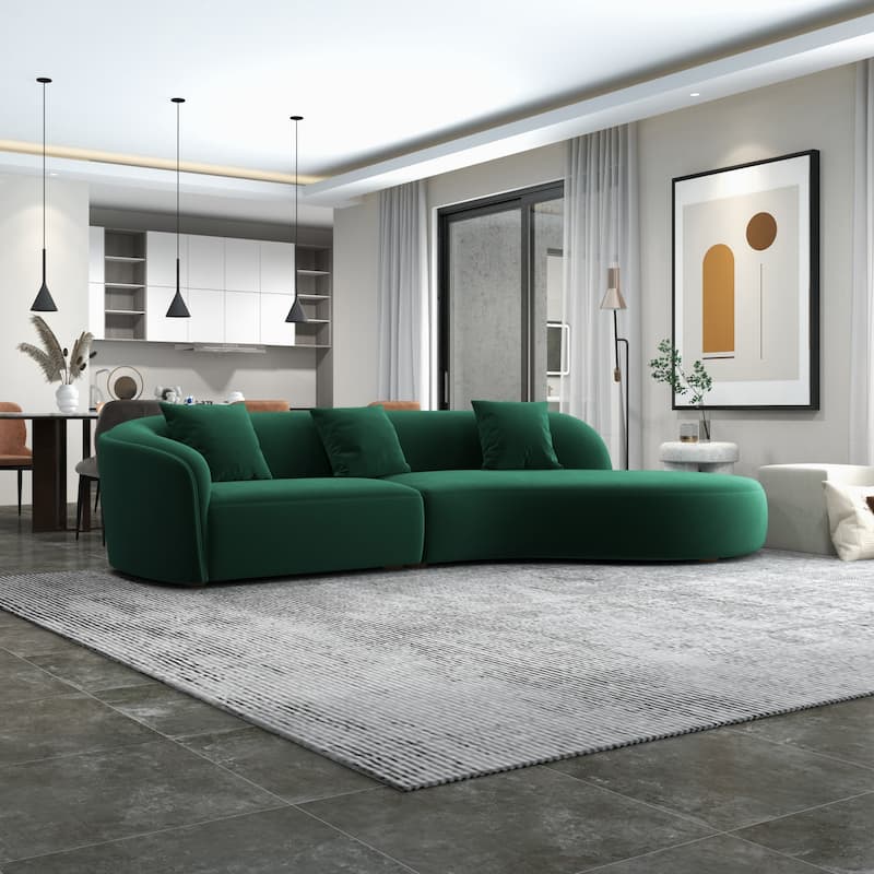 Gallar Japandi Style Luxury Modern Velvet Curved Sofa