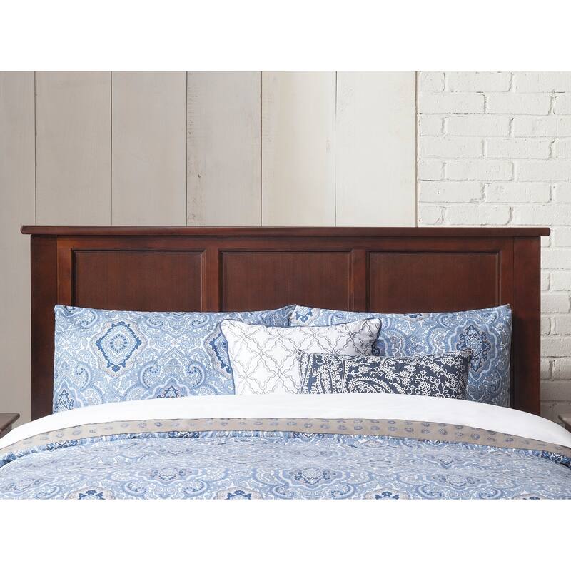 Madison Full Wood Platform Bed with Matching Footboard in Walnut