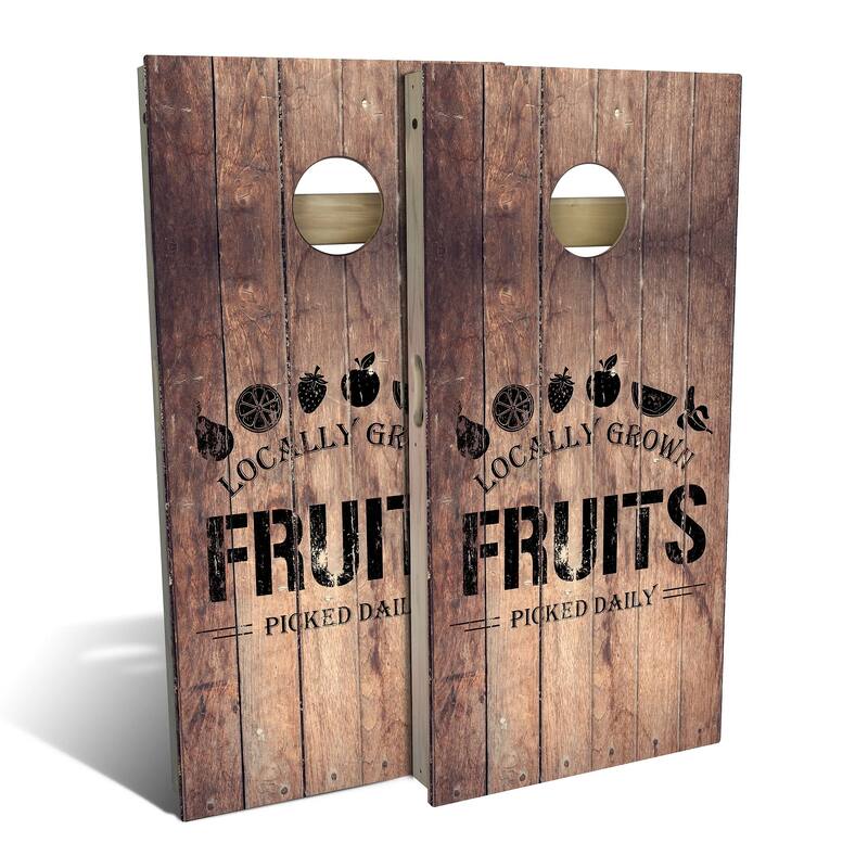 Fruit Crate Outdoor Cornhole Board Set - All-Weather 2x4 - Include Case + Edge Lights