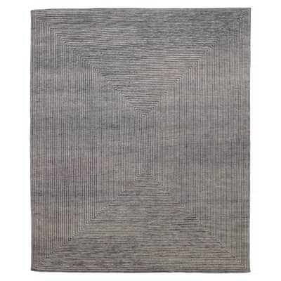 ECARPETGALLERY Hand-knotted Tangier Grey Wool Rug - 8'2 x 9'9