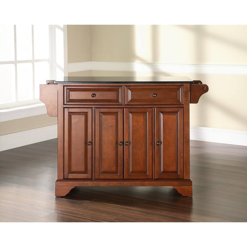 Full Size Kitchen Island Cart with Granite Top & Storage - Portable Kitchen Furniture