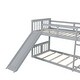 preview thumbnail 24 of 25, Twin Over Twin Bunk Bed Floor Bunk Bed with Slide and Ladder