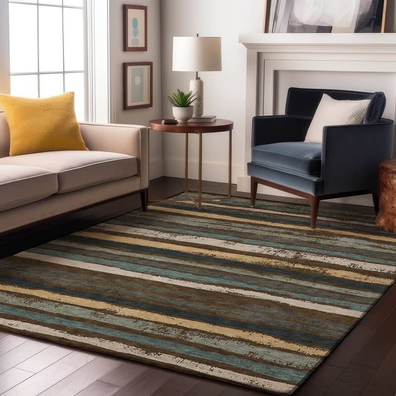 Premium Washable Super Soft Stripe Mayfield Rug - Fudge - 8' x 10'
