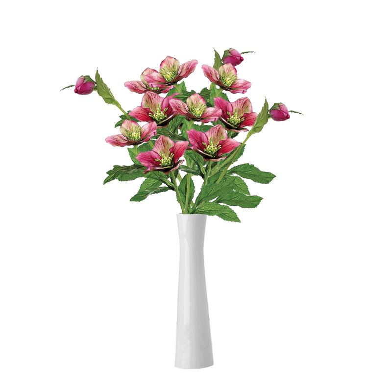 22" Pink Helleborus Artificial Decorative Spray