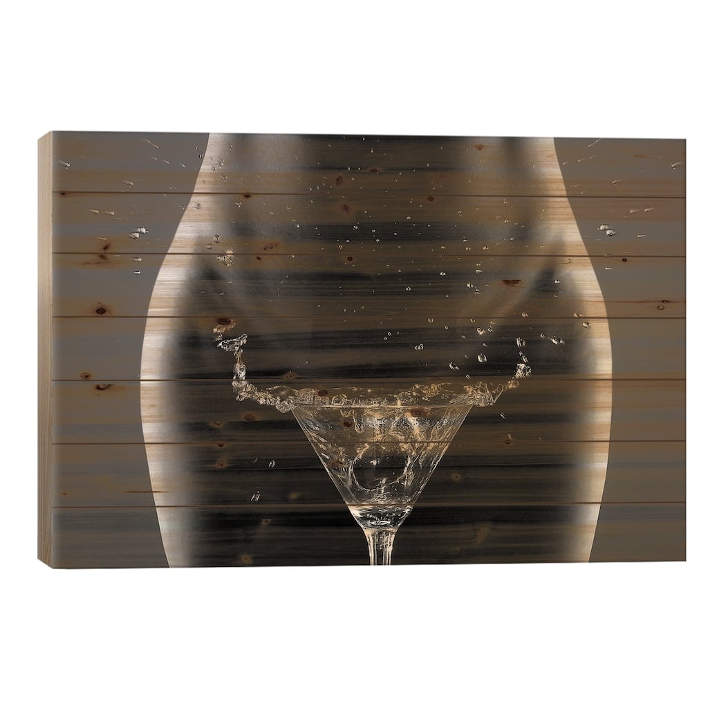 There's Your Drink, Sir... Print On Wood by Roland Helerand - Multi-Color