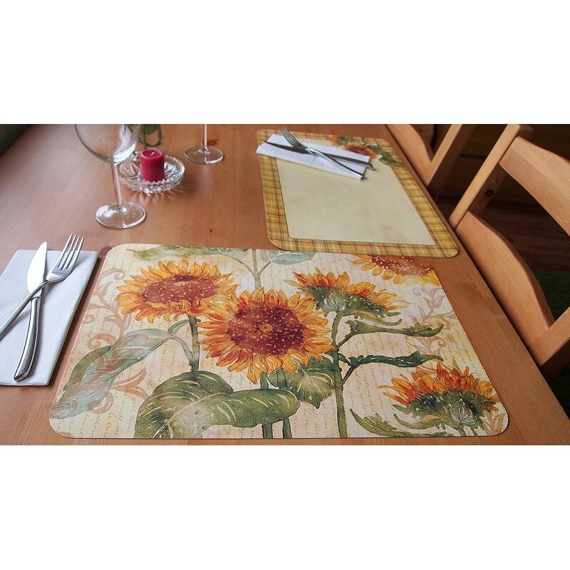 Reflections of the Sun Vinyl Reversible Placemats Set of Four