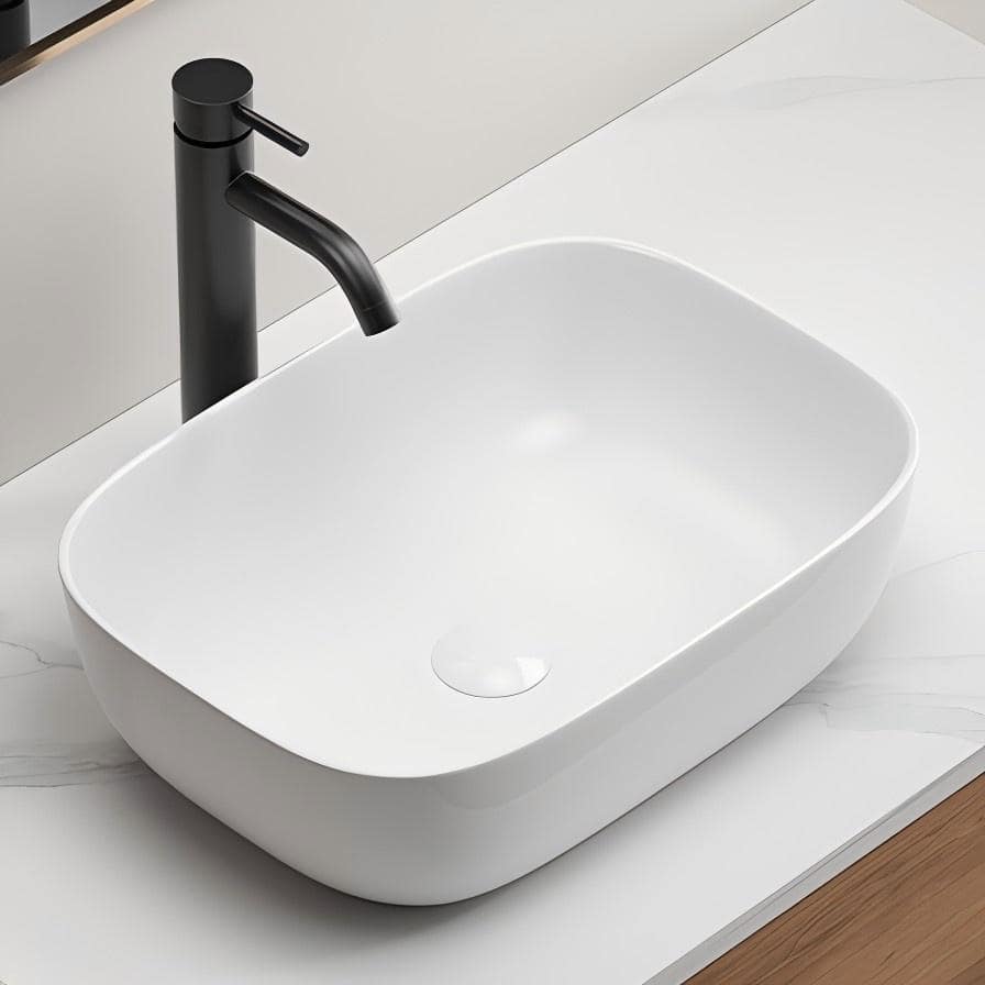 Bathroom Small Vessel Sink , Countertop Ceramic Vanity Sink