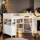 preview thumbnail 37 of 53, Full size Loft Bed with Drawers, Built-in Desk and Shelves, Espresso White