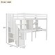 preview thumbnail 6 of 35, Twin Size Solid Wood Loft Bed with Storage Staircase and Double Desks and Shelves