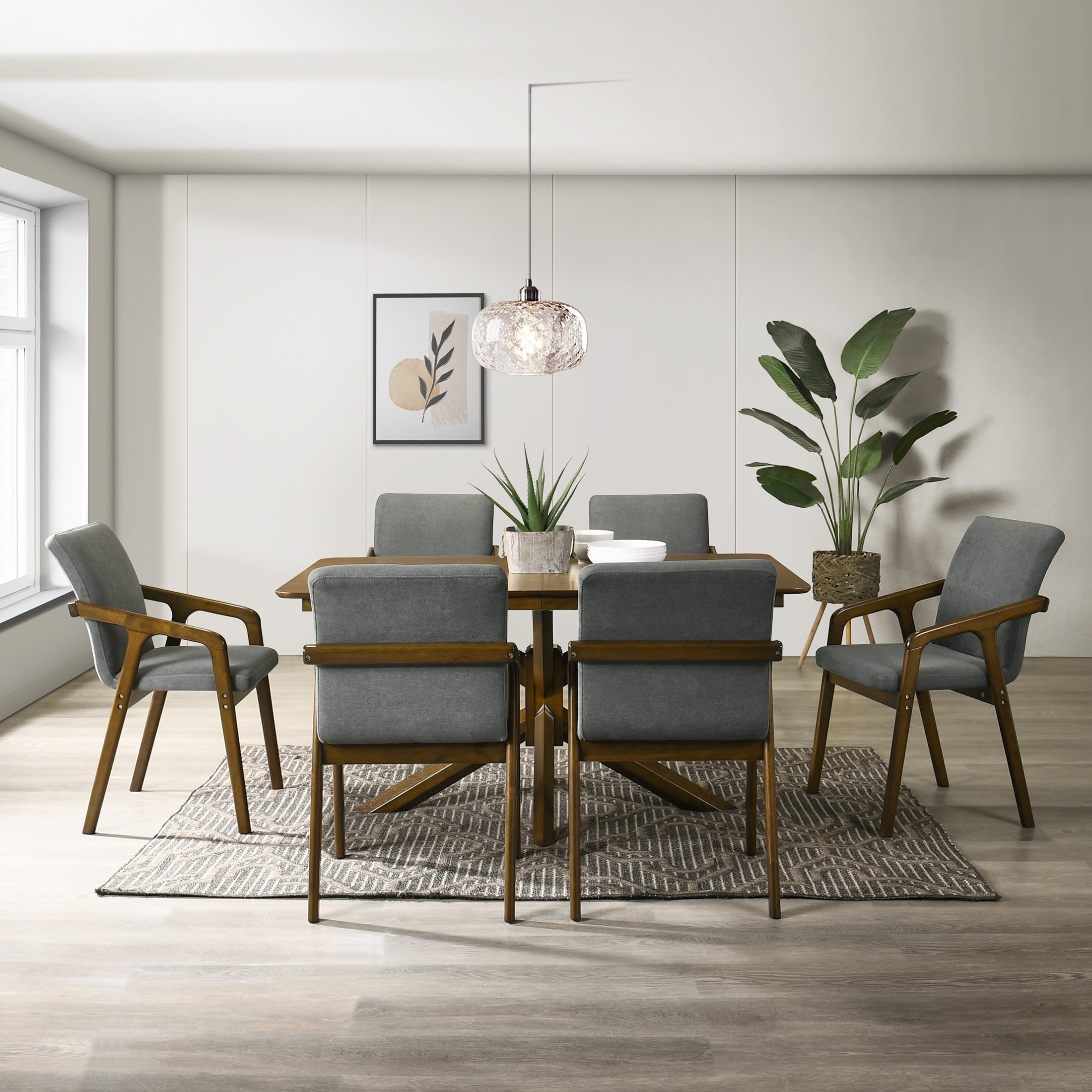 CraftPorch Simple Rustic 7-piece Dining Set