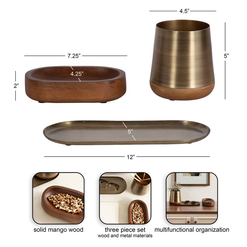 Kate and Laurel Koni 3 Piece Organization Set