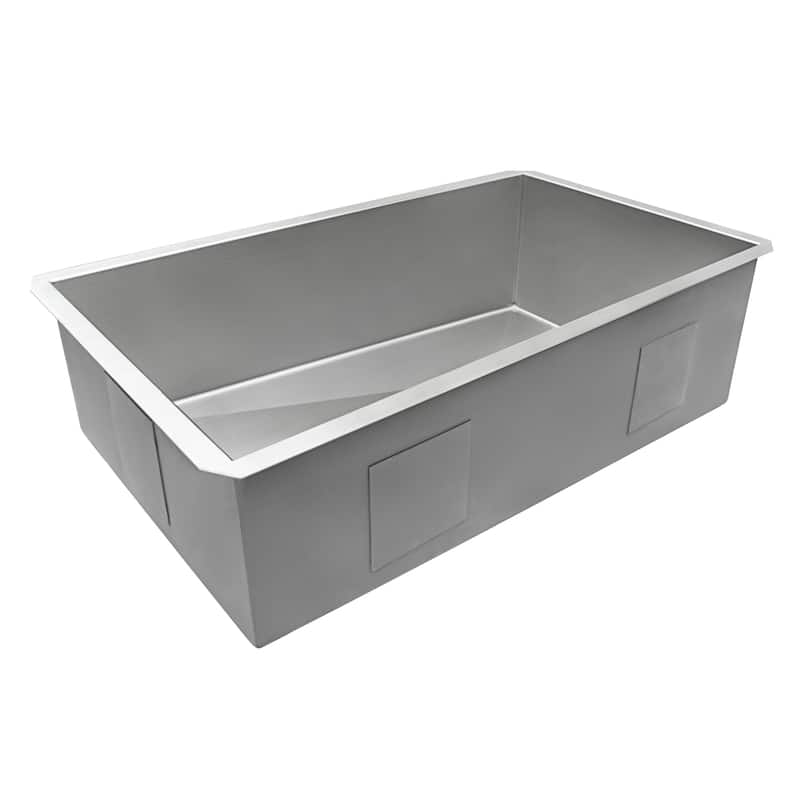 Ruvati 32-inch Slope Bottom Offset Drain Undermount Kitchen Sink Single Bowl Stainless Steel - RVH7490 - 8' x 11'