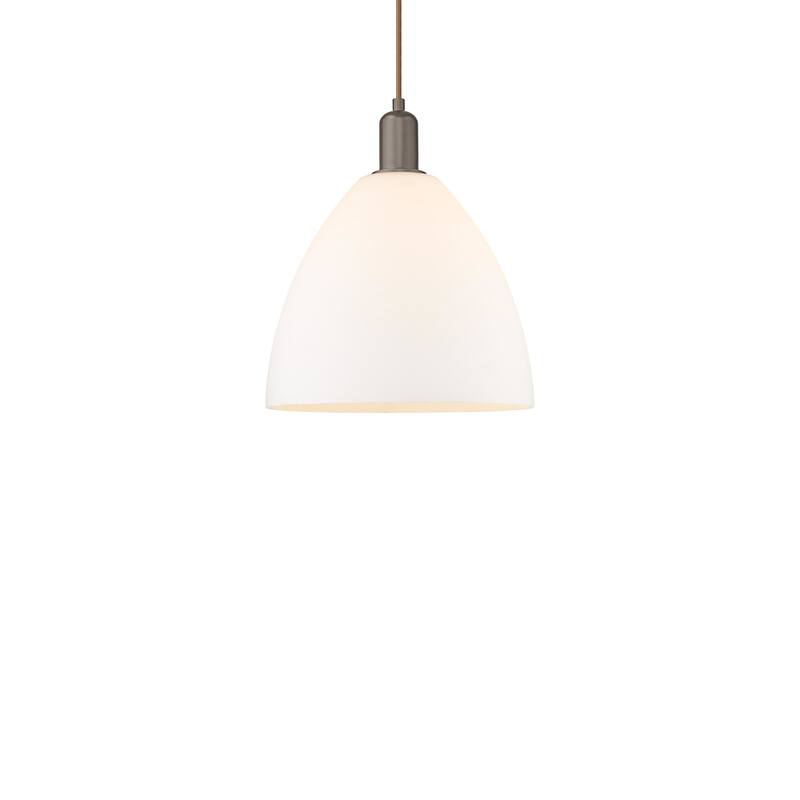 Innovations Lighting 716-1P-14-12 Bristol Pendant Bristol 12" Wide - Oil Rubbed Bronze / Matte White