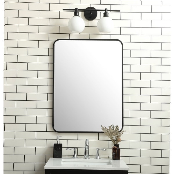 Ezra Soft Corner Metal Rectangular Mirror. Opens flyout.