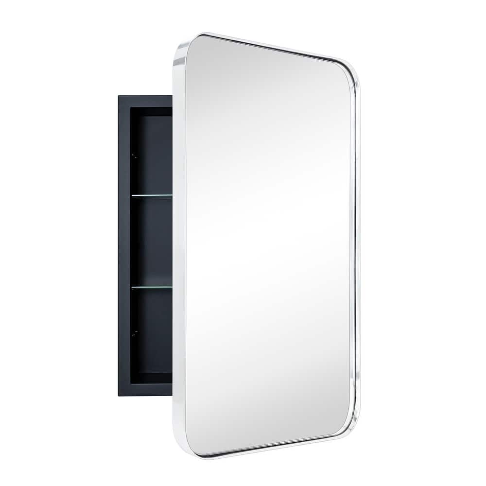 TEHOME Haslem Recessed Framed Medicine Cabinet with Mirror and Adjustable Shelves