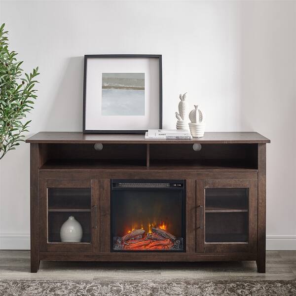 Barn Door Tv Stand With Fireplace
 - 58 Inch Highboy 2 Door Fireplace Tv Stand Console Overstock 16000197 White Oak