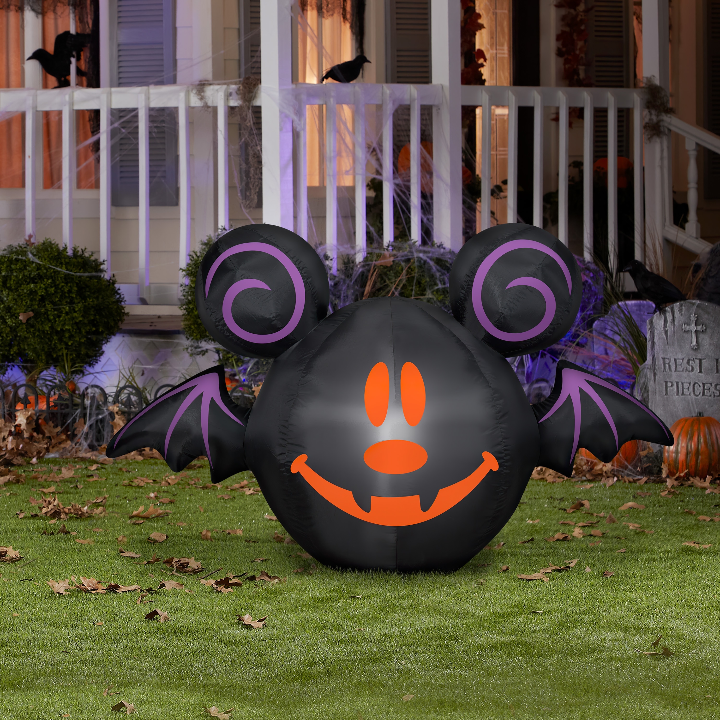 Airblown Inflatable Mickey Mouse as Jack-O'-Lantern Bat