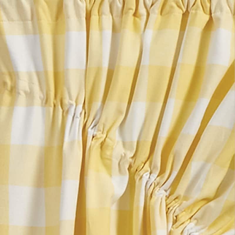Park Designs Buffalo Check Lined Gathered Yellow Swags 72" x 63" - 72" X 63"