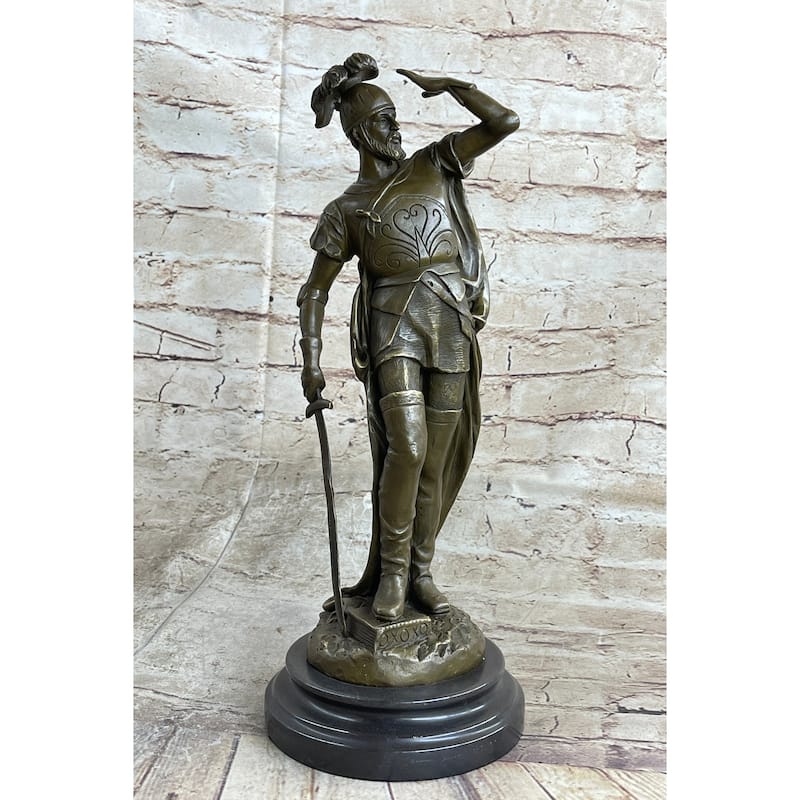 Italian Renaissance Warrior Knight Bronze Statue Sculpture Figure 15 Inches X 7 Inches