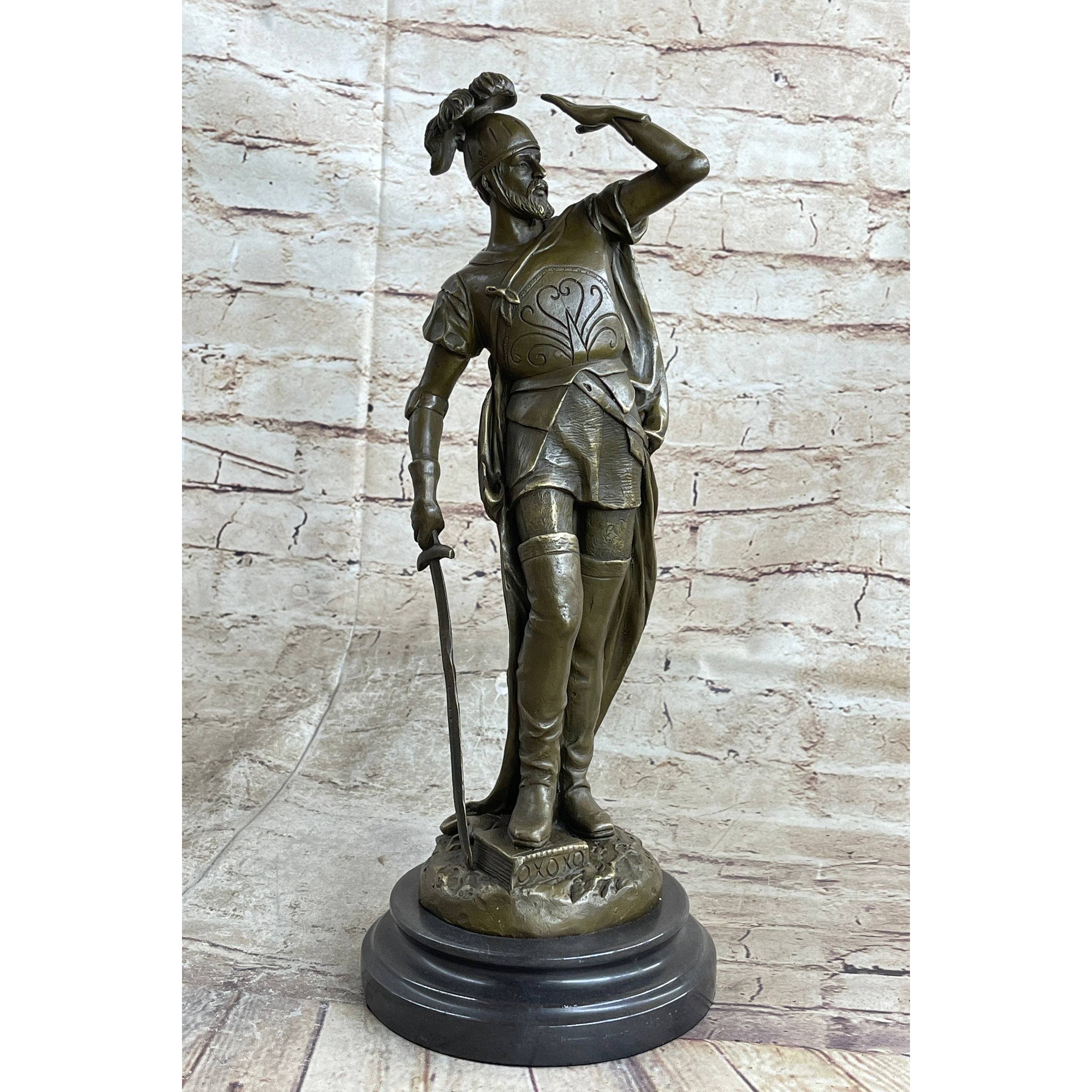 Italian Renaissance Warrior Knight Bronze Statue Sculpture Figure 15 Inches X 7 Inches