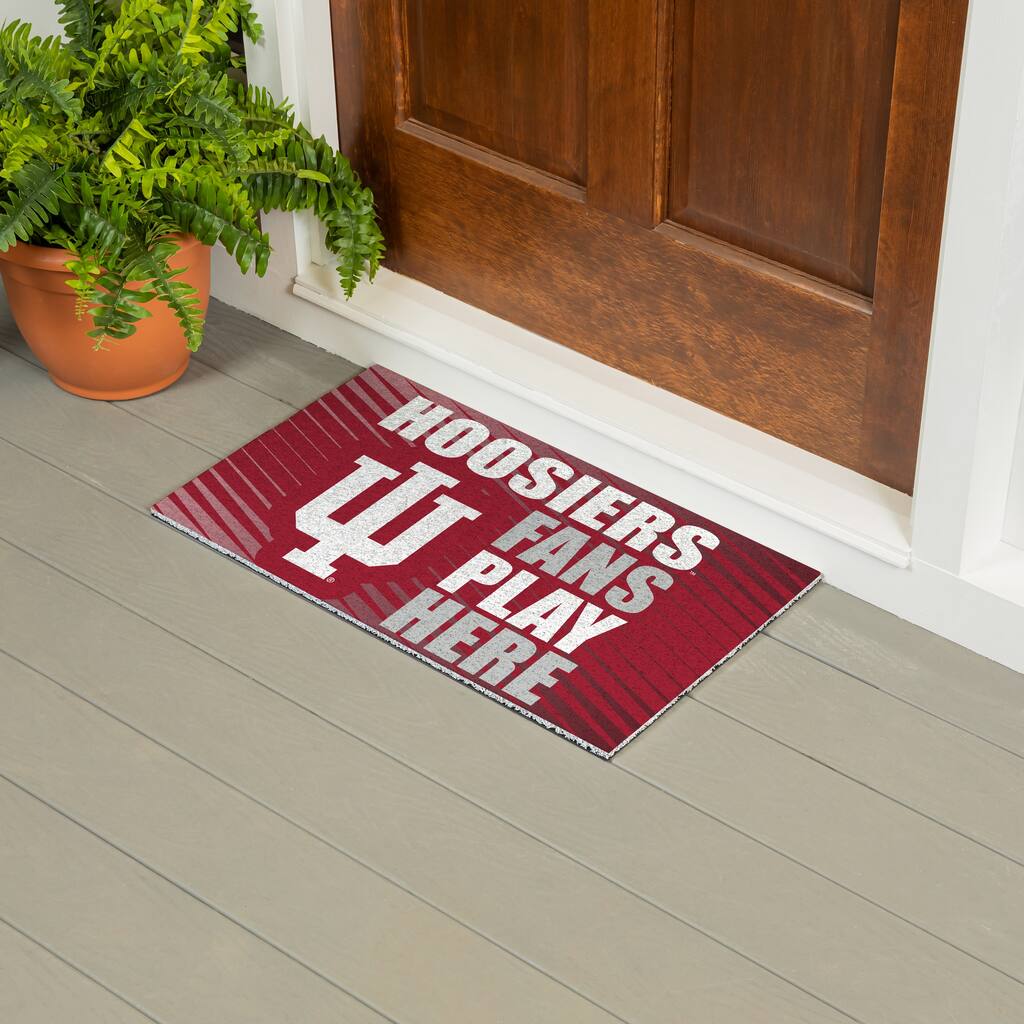 28 in. x 16 in. Indiana University "Fans Play Here" PVC Door Mat