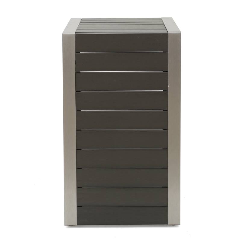 Cape Coral Outdoor Aluminum 3 Piece Chat Set with C Shaped Table by Christopher Knight Home