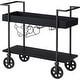 preview thumbnail 7 of 21, FirsTime & Co. Factory Row Industrial Farmhouse Wheeled Bar Cart