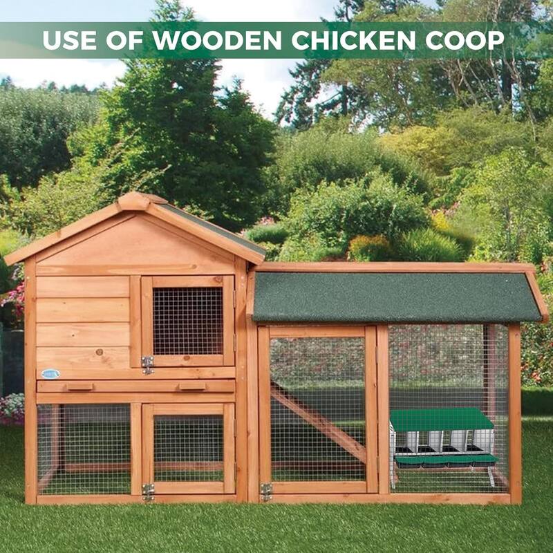 Roll-Away Nesting Boxes for Chickens Coop with Perch