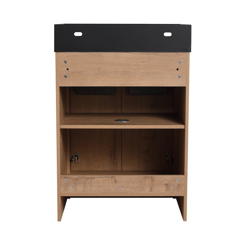 Bathroom Vanity With Sink In 24/30 Inch, Freestanding Bathroom Vanity With Soft Close Door And Adjustable Shelves