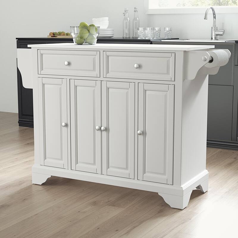 Kitchen Island Granite Top Full Size - Portable Kitchen Cart with Storage & Drawers - Modern Kitchen Furniture