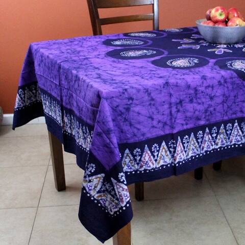 Remarkable Cotton Batik Floral Paisley Tablecloth Rectangle