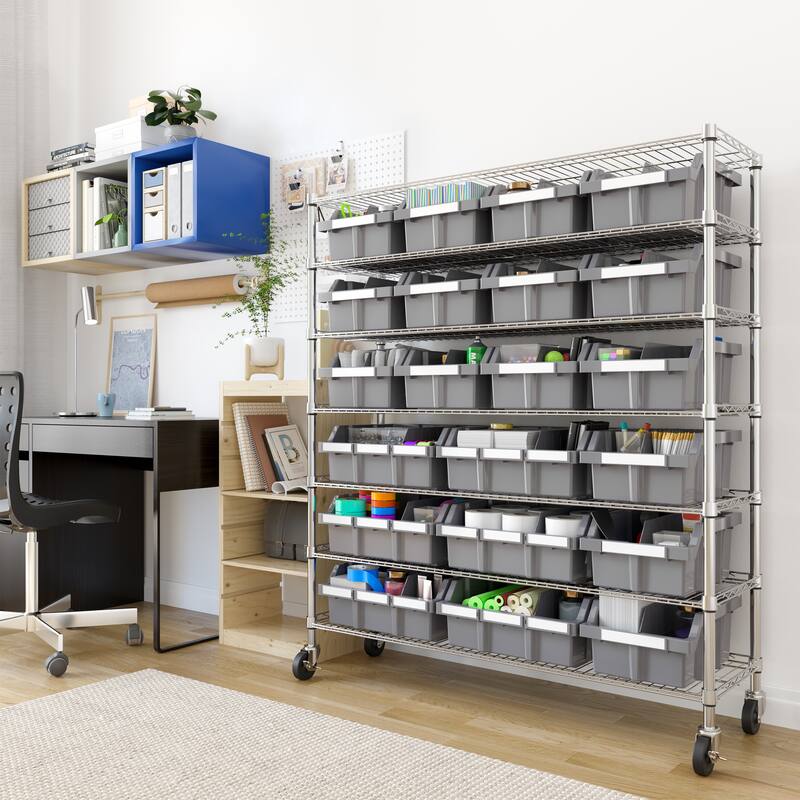 Seville Classics 7-Tier Commercial NSF Certified 21-Bin Rack Storage