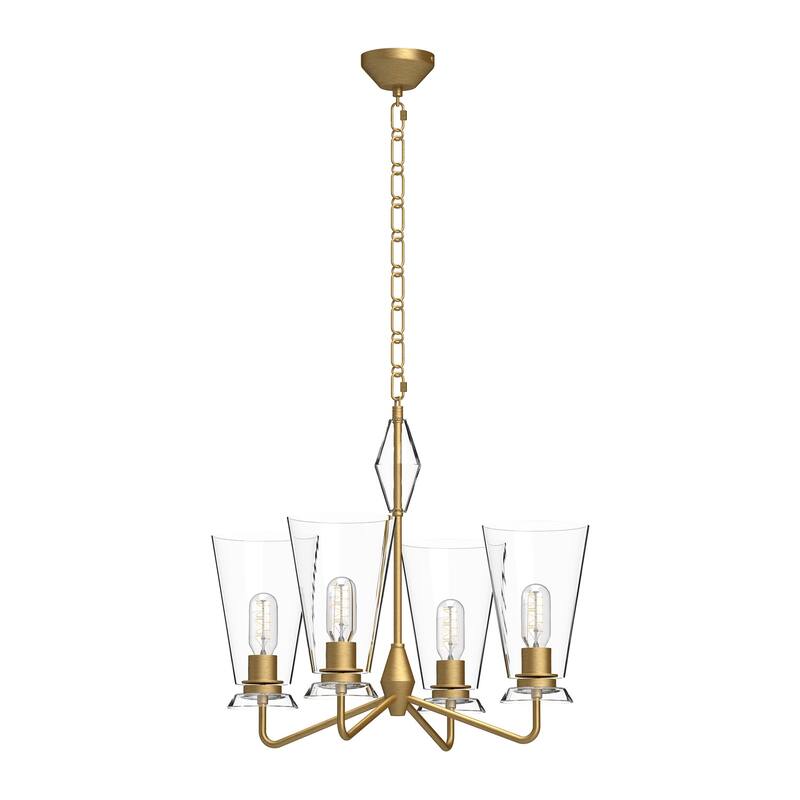 Alora Lighting CH570423CL Salem 4 Light 23" Wide Chandelier with Clear - Brushed Gold