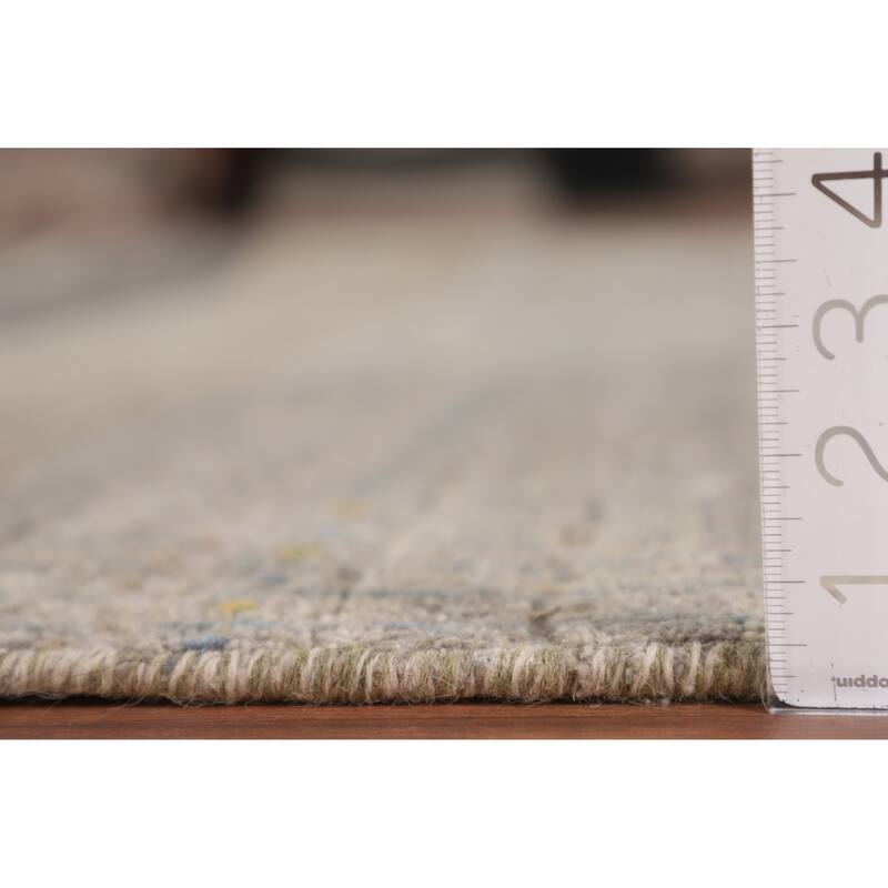 Striped Moroccan Style Area Rug Hand-Knotted Wool Carpet - 8'0" x 10'3"