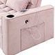 preview thumbnail 37 of 39, 55" Multi-functional Velvet Sofa Bed with Cup Holder and USB Port for Living Room
