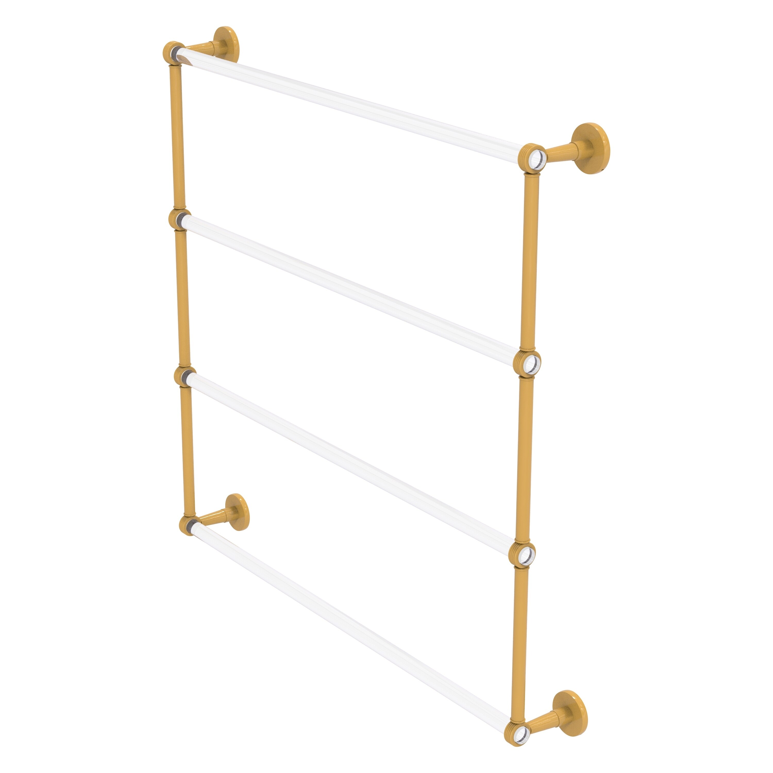 Allied Brass Clearview Collection 4 Tier 24 Inch Ladder Towel Bar with Grooved Accents