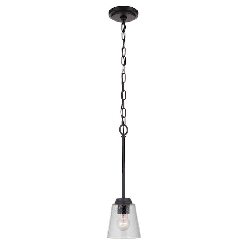 Craftmade Tyler 6" Wide Mini Pendant with Seedy Glass Shade