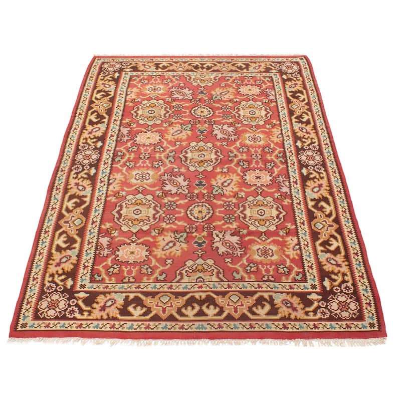 ECARPETGALLERY Flat-Weave Sivas Red Wool Kilim - 5'5 x 8'6