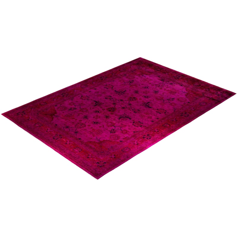 Overdyed One-of-a-Kind Hand-Knotted Area Rug - Pink - 10' 1" x 14' 0"