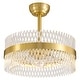preview thumbnail 10 of 8, 20in Smart Gold Double-Layer Crossed Glass Rod Dimmable LED Ceiling Fan Light - 20''