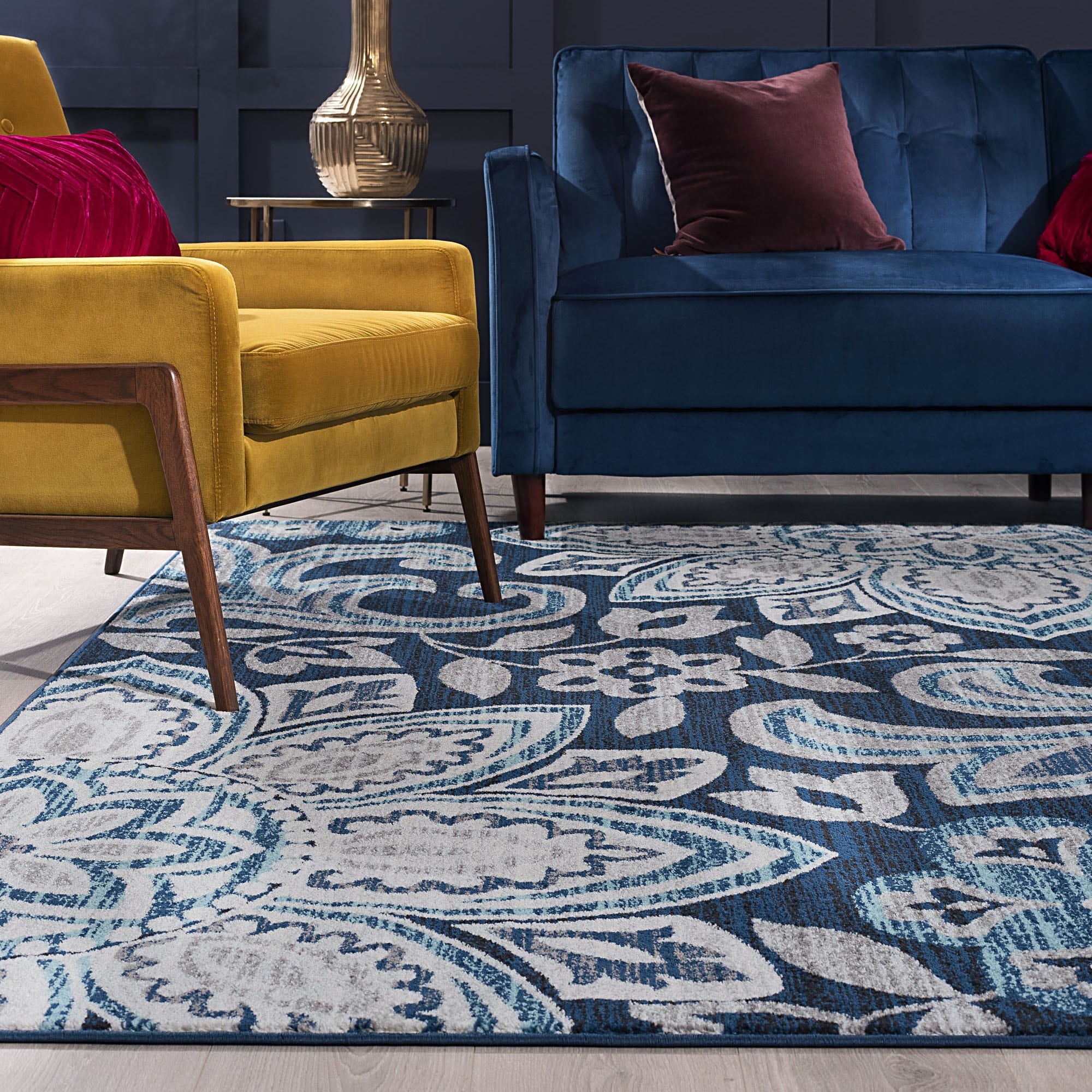 Jade Bohemian & Eclectic Floral Indoor Area Rug